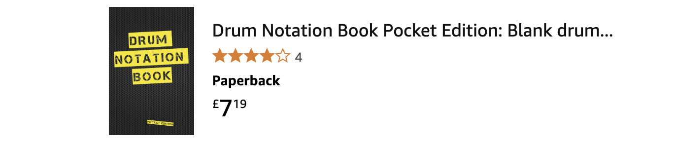 Drum Notation Book Pocket Edition